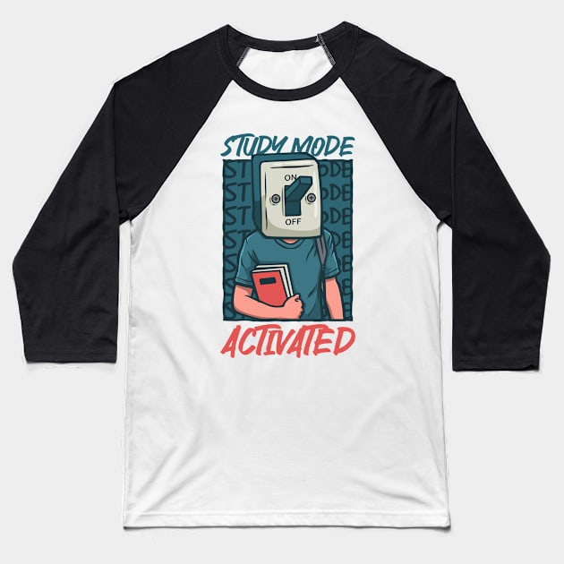 Study Mode: Activated Baseball T-Shirt by RCM Graphix